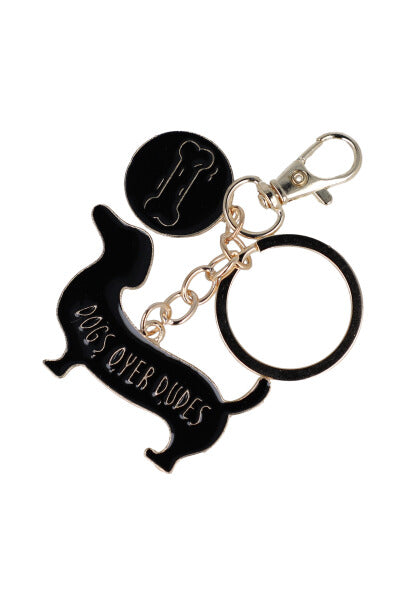 Dogs Dogs Over Dudes Keychain BLACK