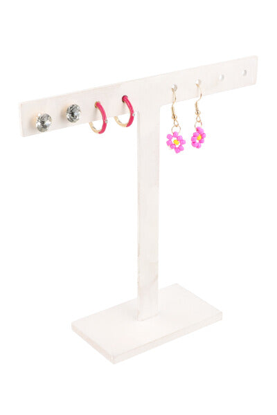 3Pr Aretes Arracadas Flor ROSA