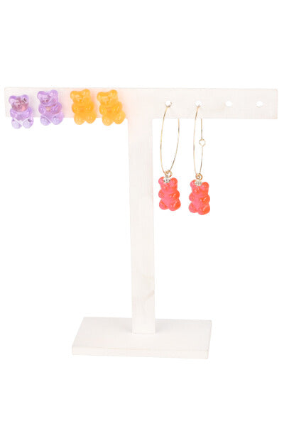 3 Set aretes gummy bear NARANJA