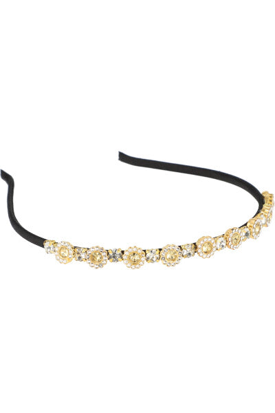 Crystal flower headband YELLOW