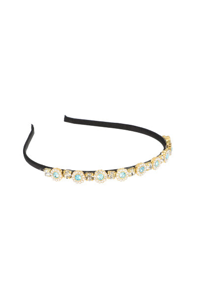 Crystal flower headband BLUE