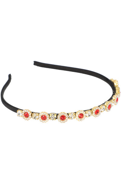 Crystal flower headband RED