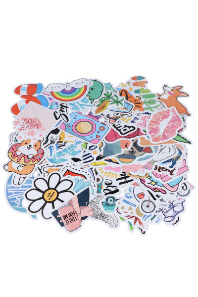 set 100 stickers summer MULTICOLOR