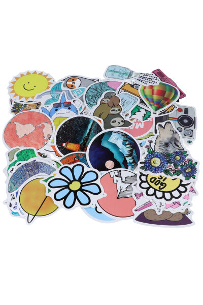 Set 100 stickers naturaleza MULTICOLOR