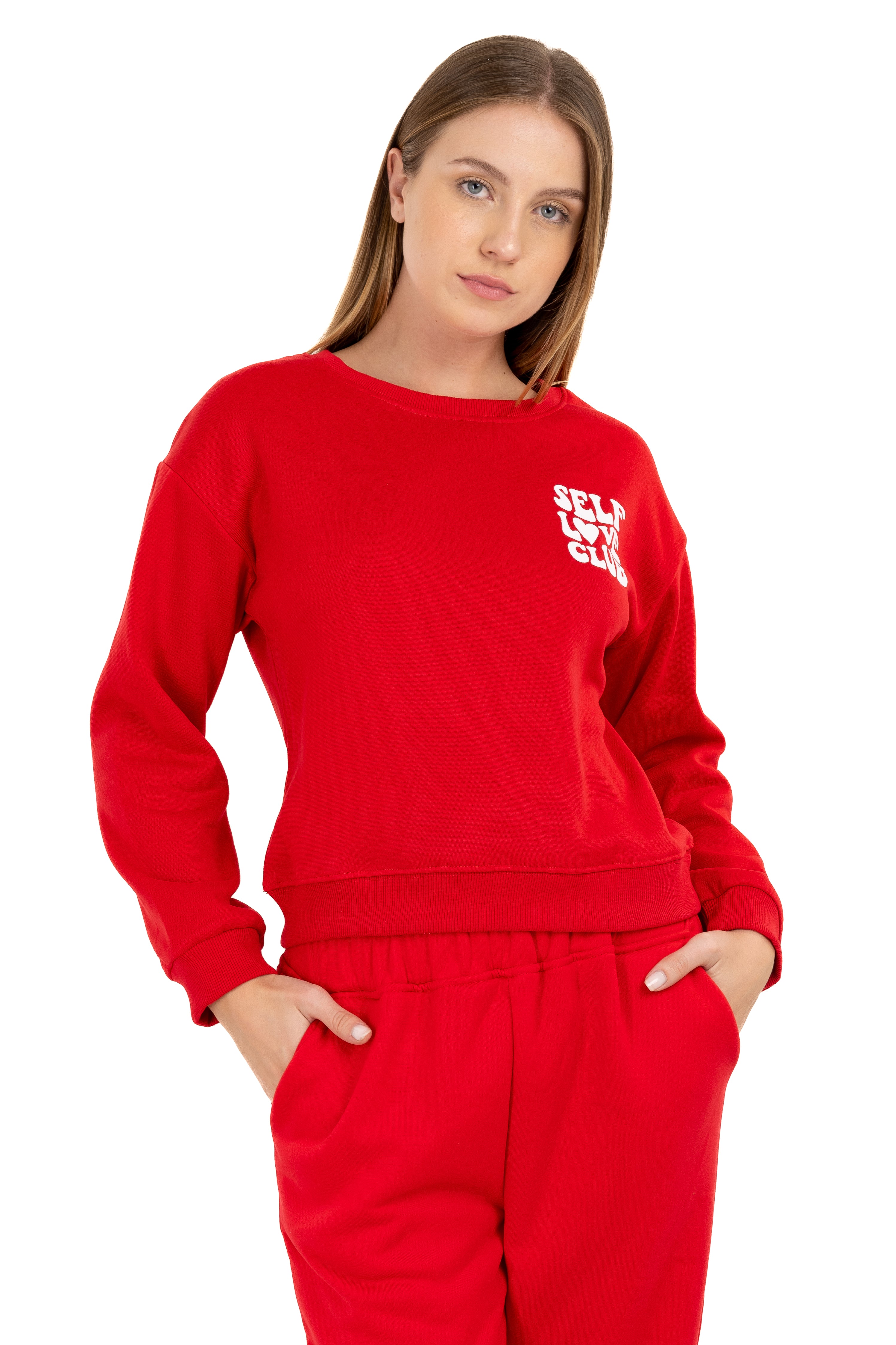 Self -Club Self Print Sweatshirt RED