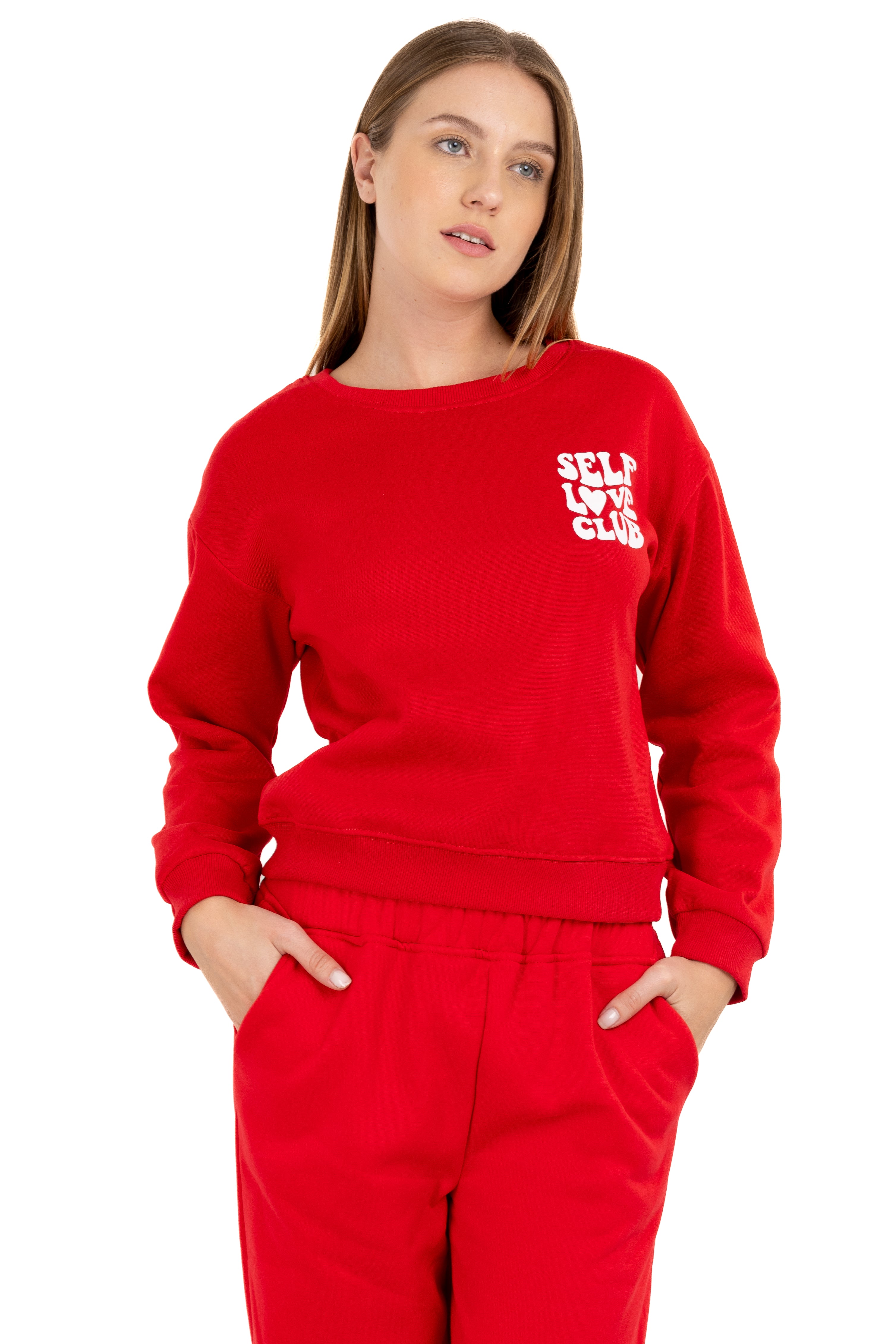 Self -Club Self Print Sweatshirt RED