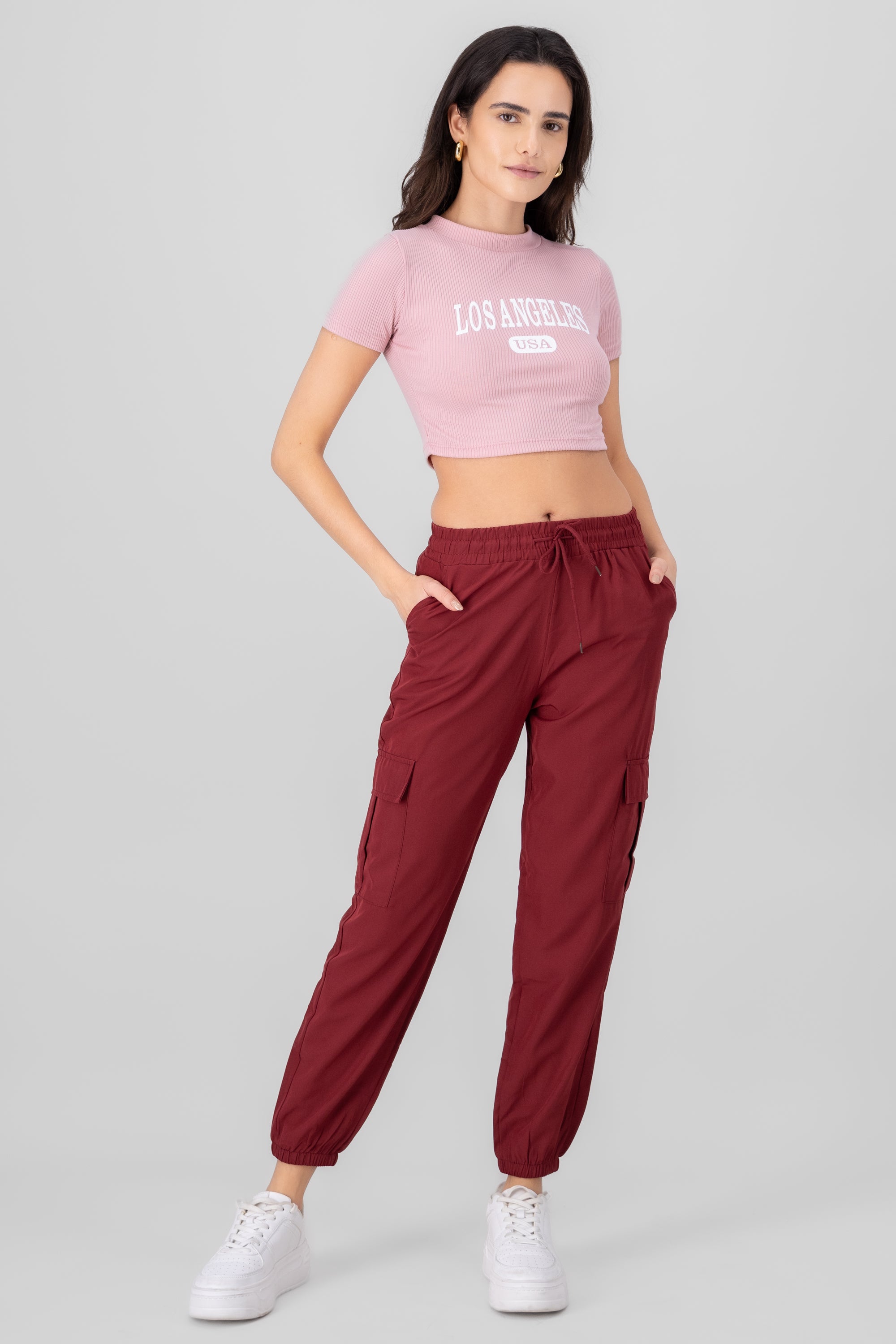 Pants monocolor bags bags Cherry red