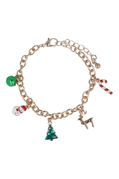 Christmas Charms bracelet GOLD