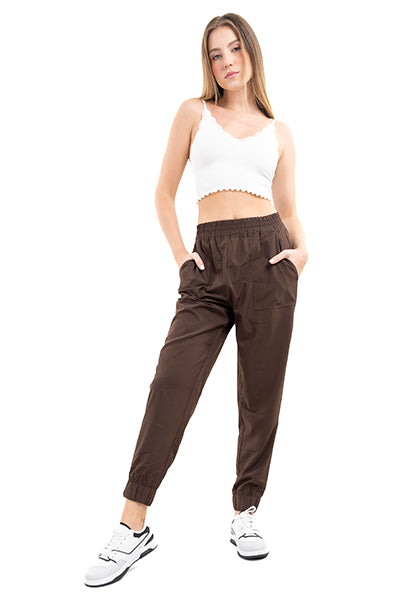 Pantalón jogger bolsillos maxi CHOCOLATE