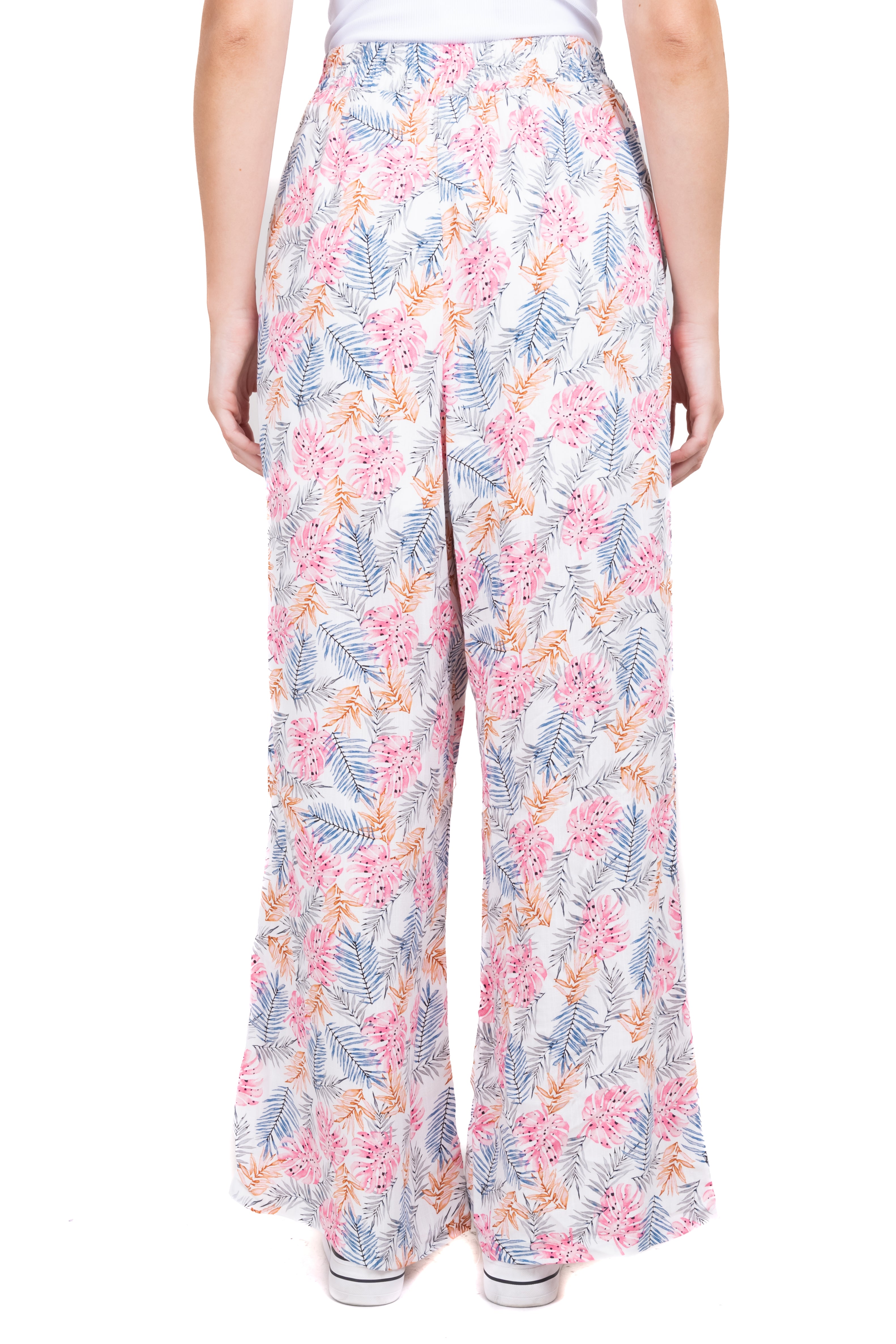 Pantalón wide leg estampado hojas MULTICOLOR