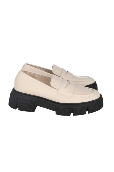 Loafers chunky suela dentada HUESO