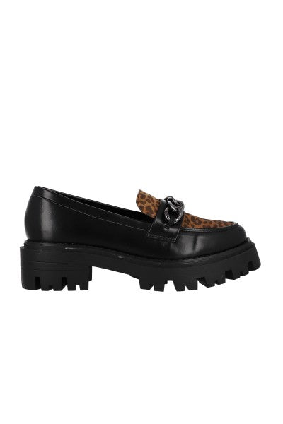 Loafers chunky bicolor cadena CAFE