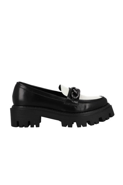 Loafers chunky bicolor cadena NEGRO