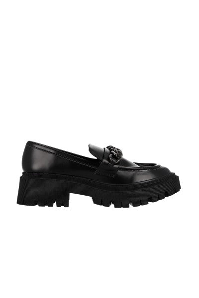 Loafers chunky monocolor cadena NEGRO