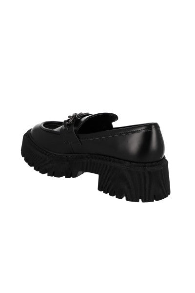 Loafers chunky monocolor cadena NEGRO