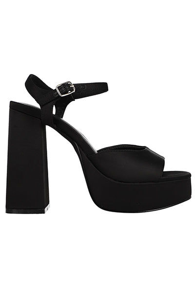 Tacón plataforma peep toe NEGRO