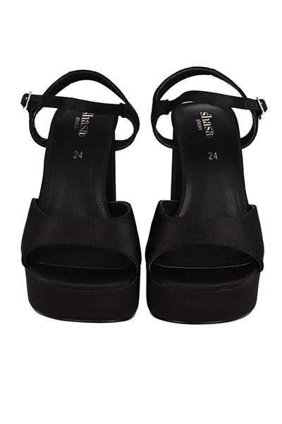 Tacón plataforma peep toe NEGRO