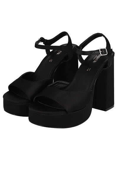 Tacón plataforma peep toe NEGRO