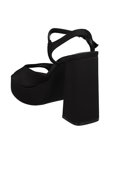 Tacón plataforma peep toe NEGRO