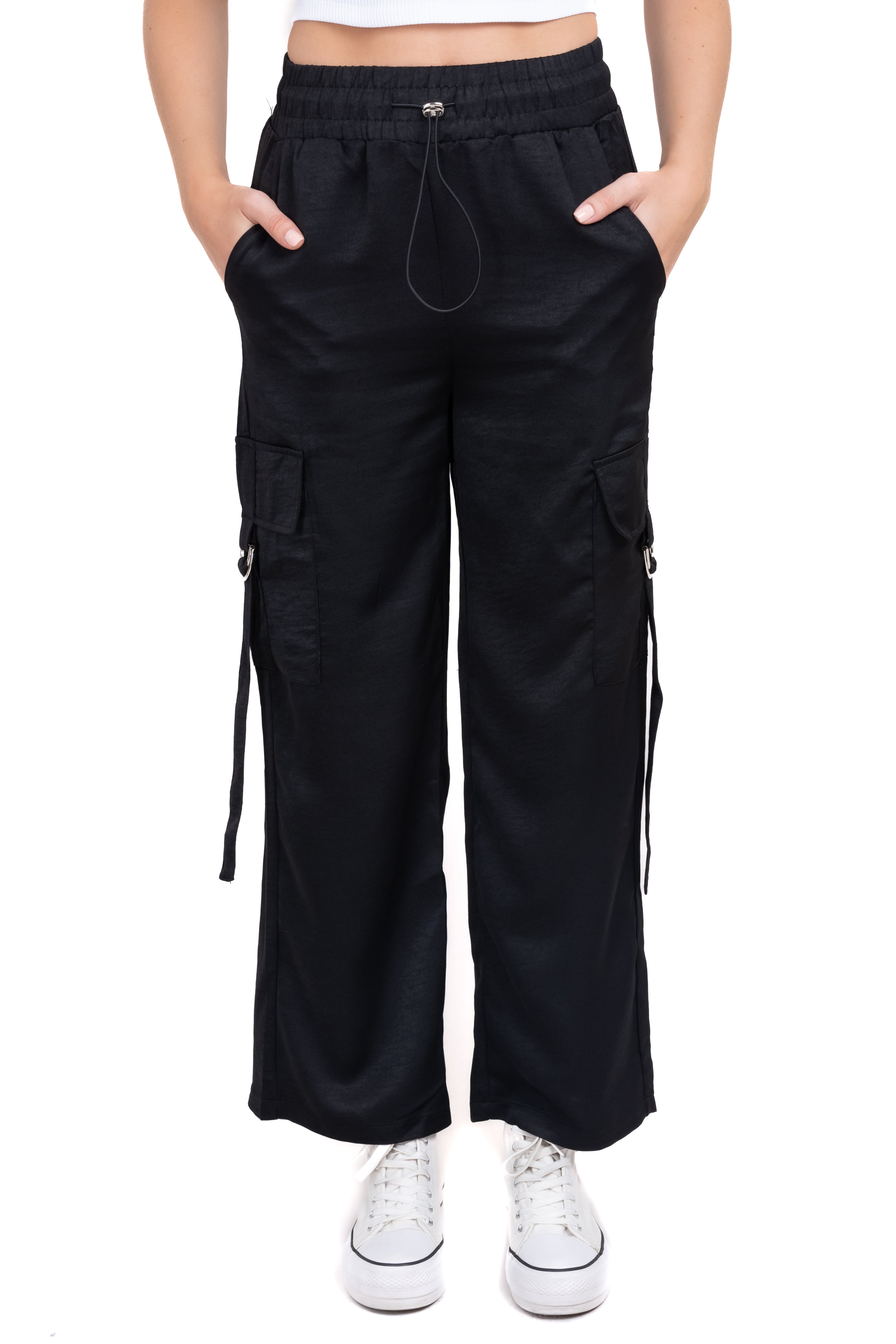 Multi belt bag pants BLACK