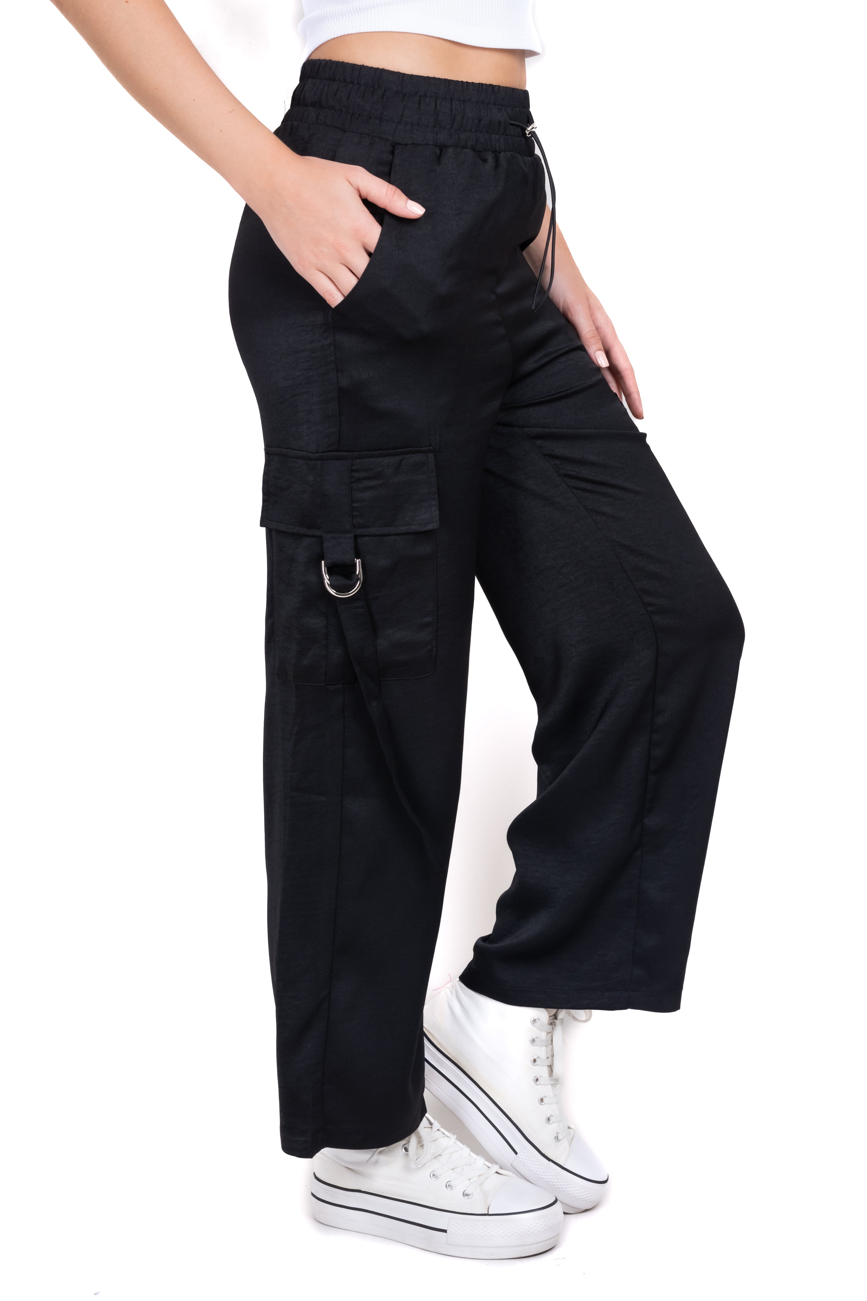 Multi belt bag pants BLACK