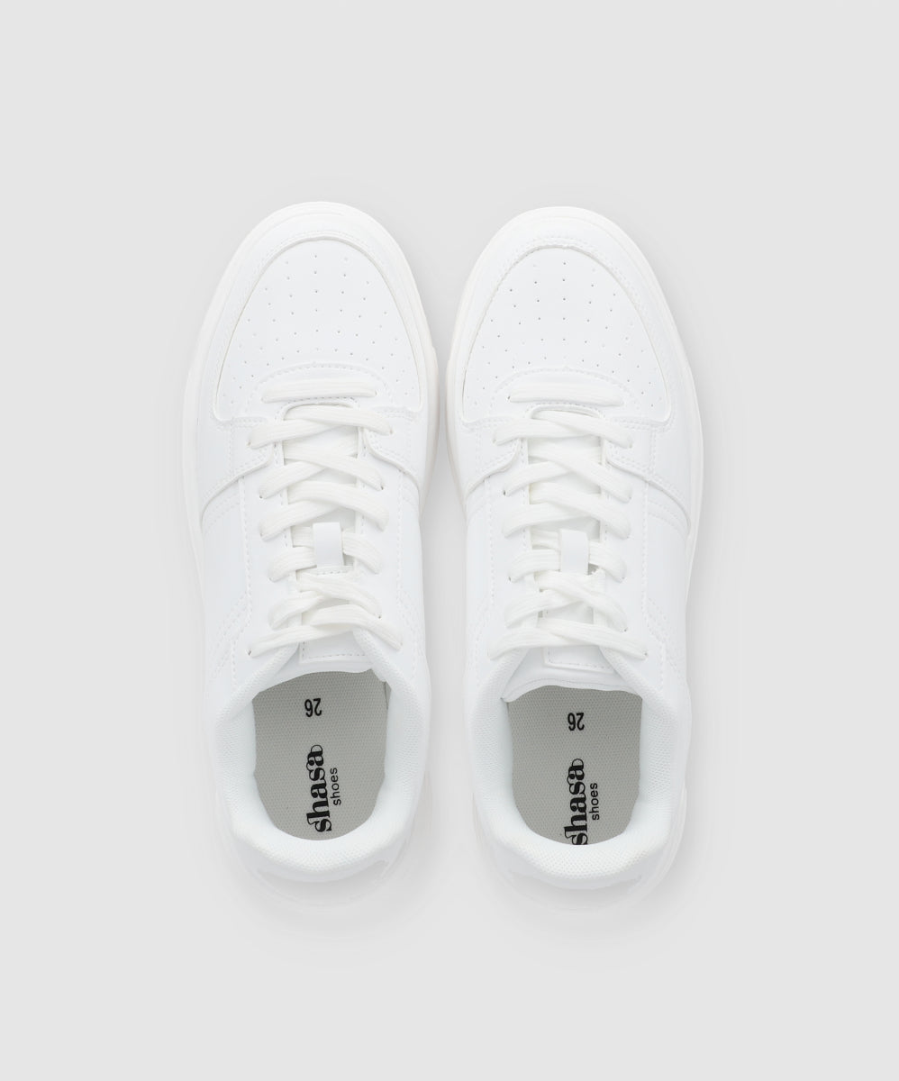 Tenis retro perforado plataforma BLANCO