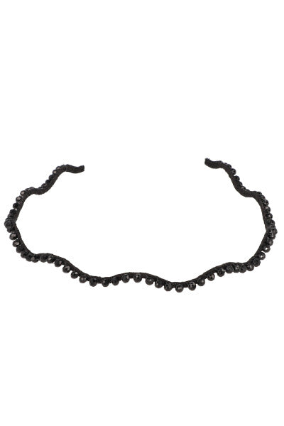 Diadema Curva Brillos Tono NEGRO