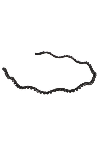 Diadema Curva Brillos Tono NEGRO