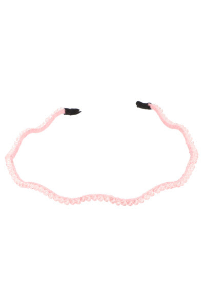 Diadema Curva Brillos Tono PALO DE ROSA