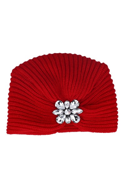 Gorro turbante tejido brillos ROJO