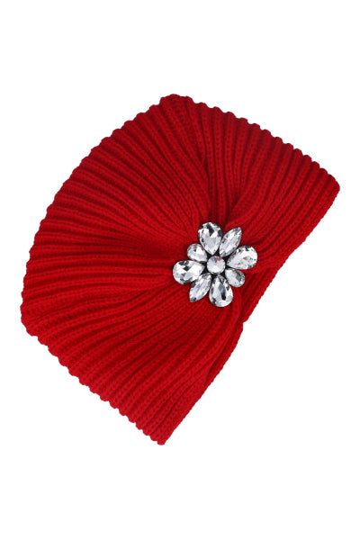 Gorro turbante tejido brillos ROJO