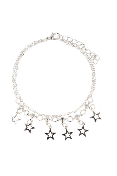 Anklet 2L stars SILVER