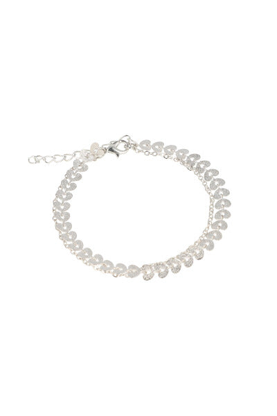 Anklet 2L Heart SILVER