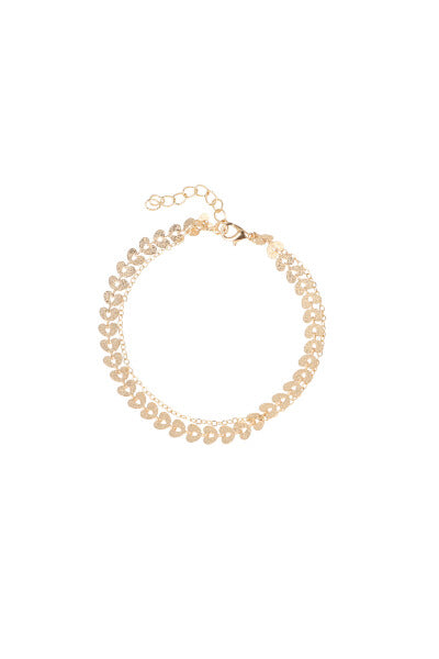 Anklet 2L Heart GOLD