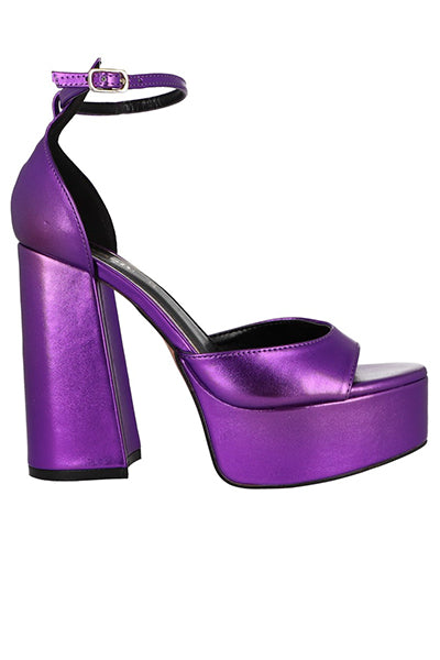 Tacón peep toe pulsera MORADO