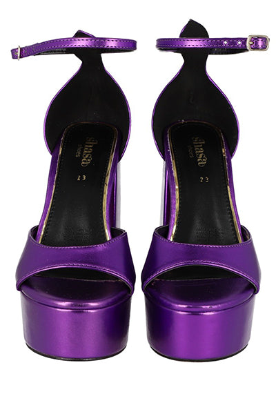 Tacón peep toe pulsera MORADO