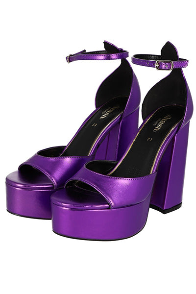 Tacón peep toe pulsera MORADO