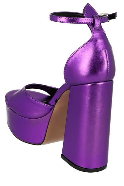 Tacón peep toe pulsera MORADO