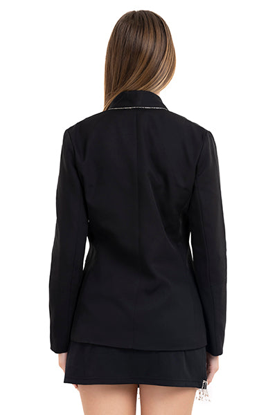 Saco botones brillos NEGRO