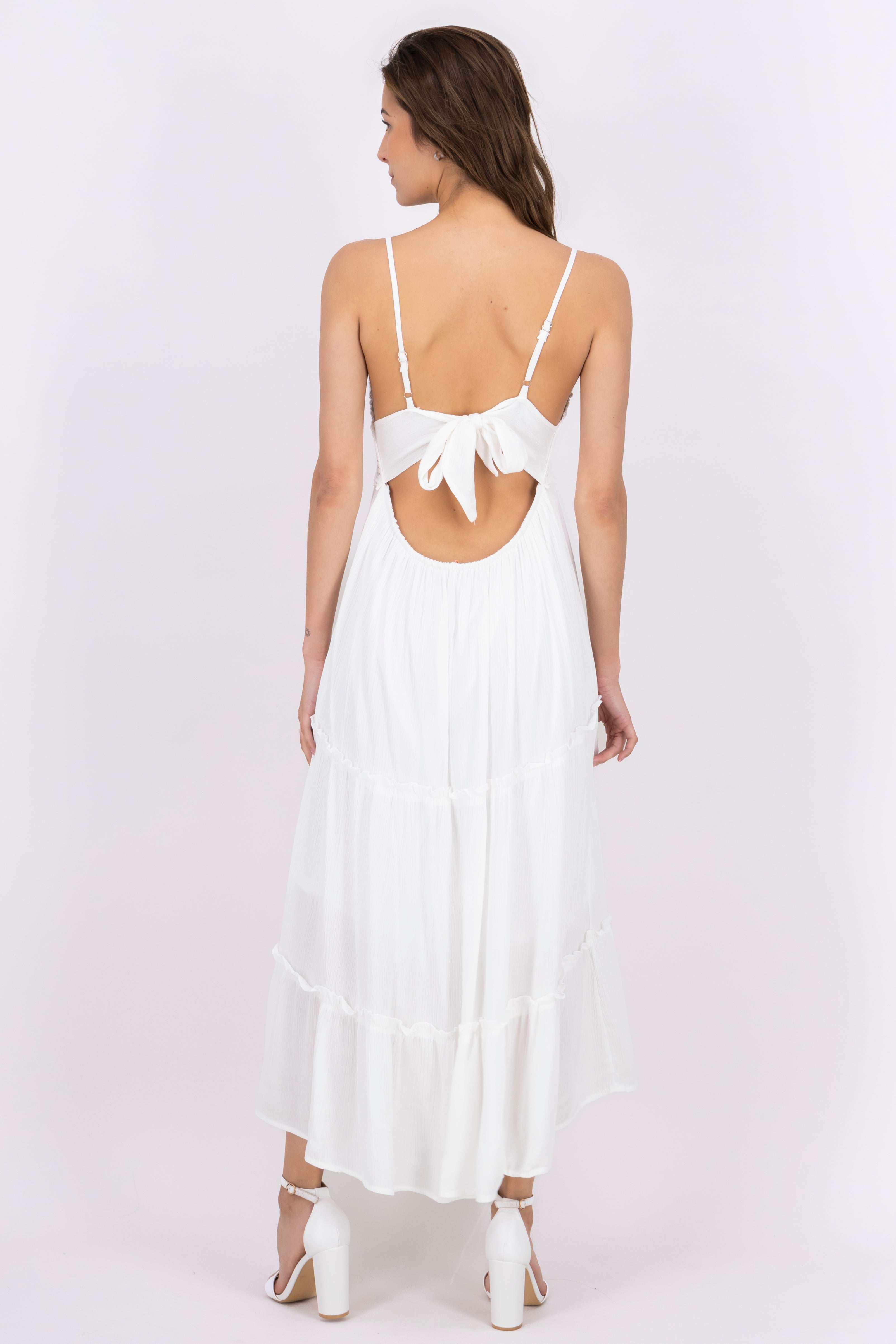 Maxi Cocochet Cup Dress WHITE