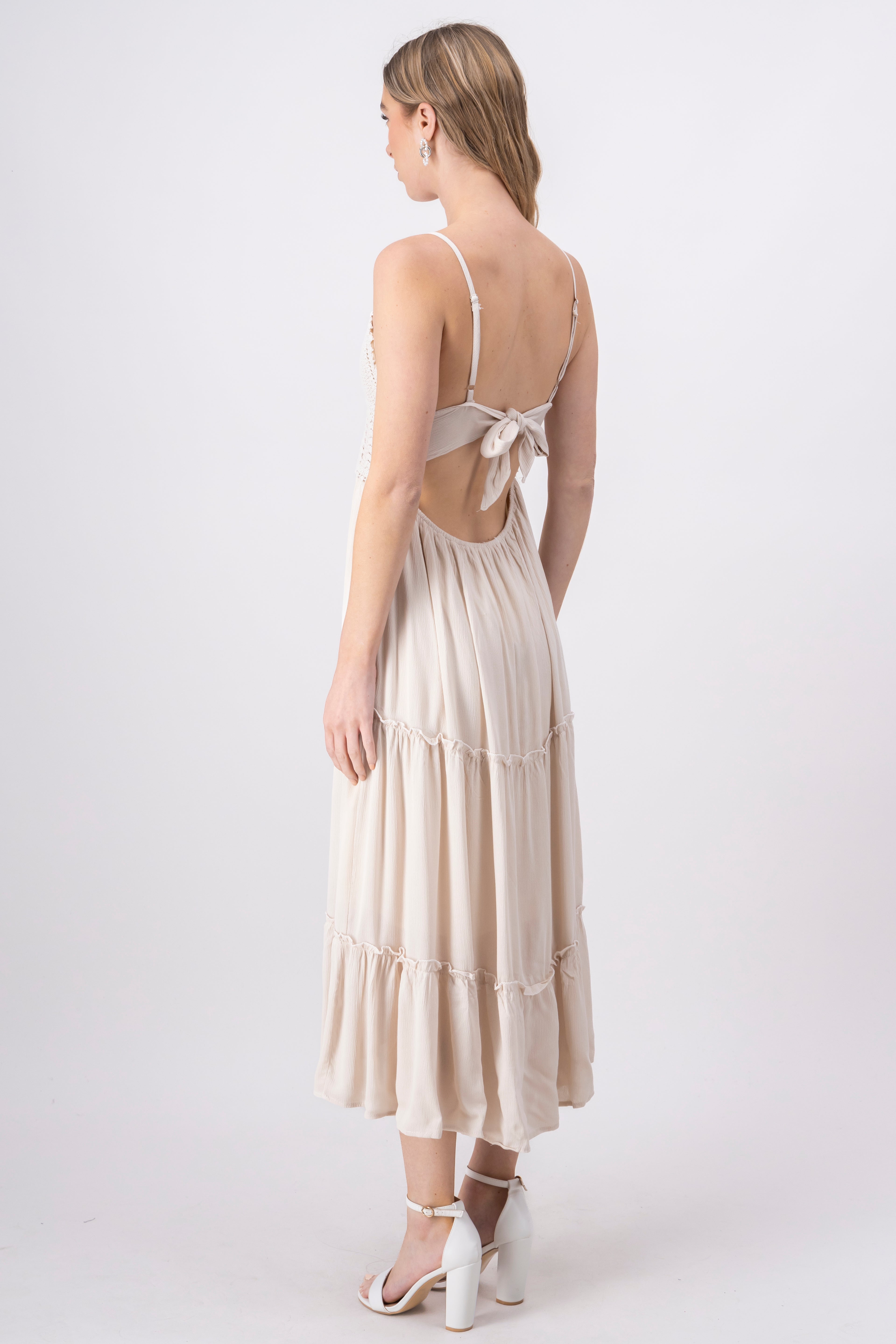 Maxi Cocochet Cup Dress BONE