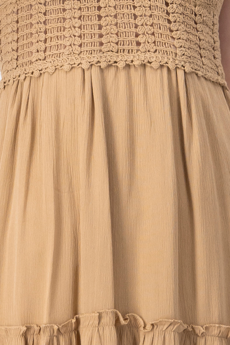 Maxi Cocochet Cup Dress Taupe