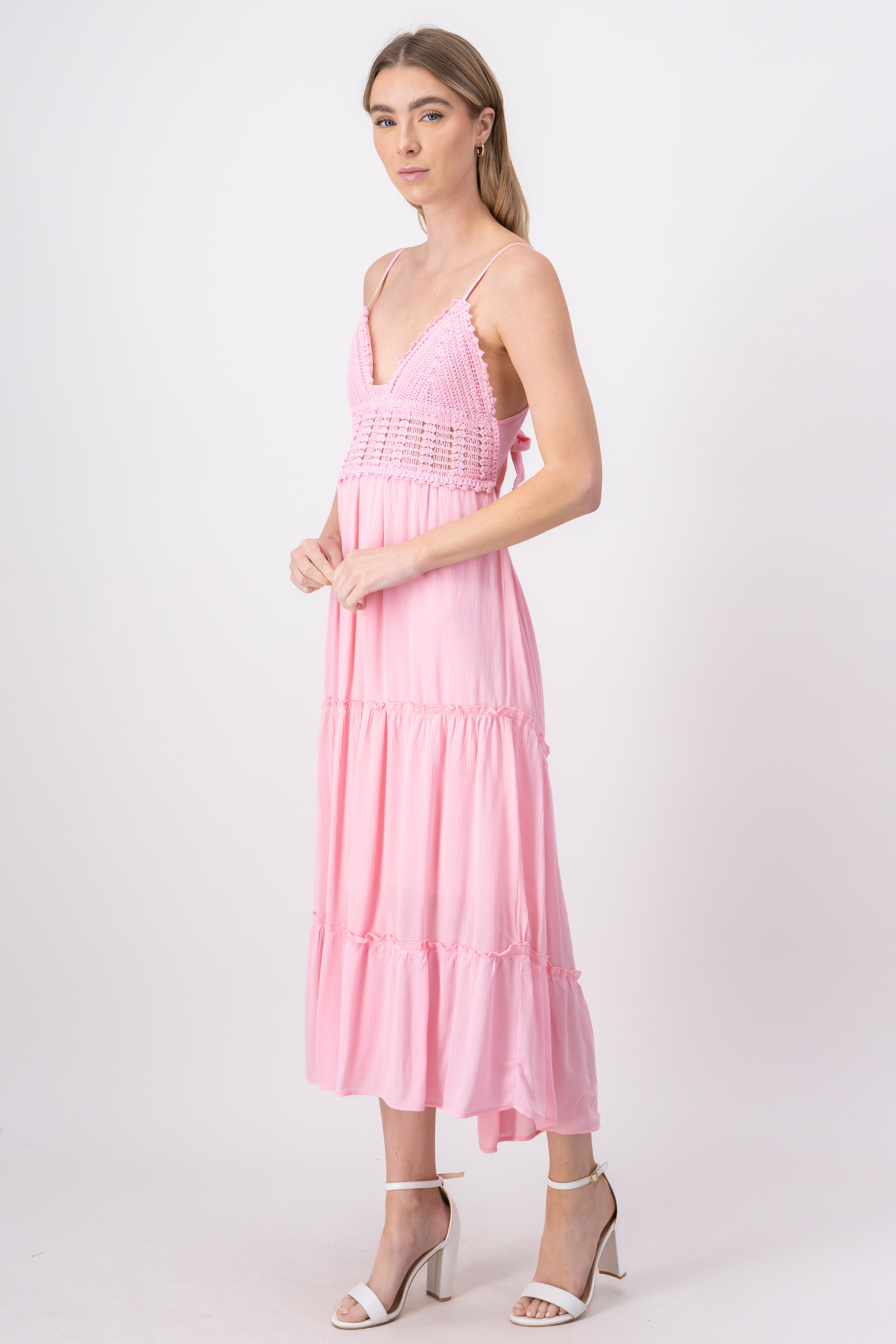 Maxi Cocochet Cup Dress PINK