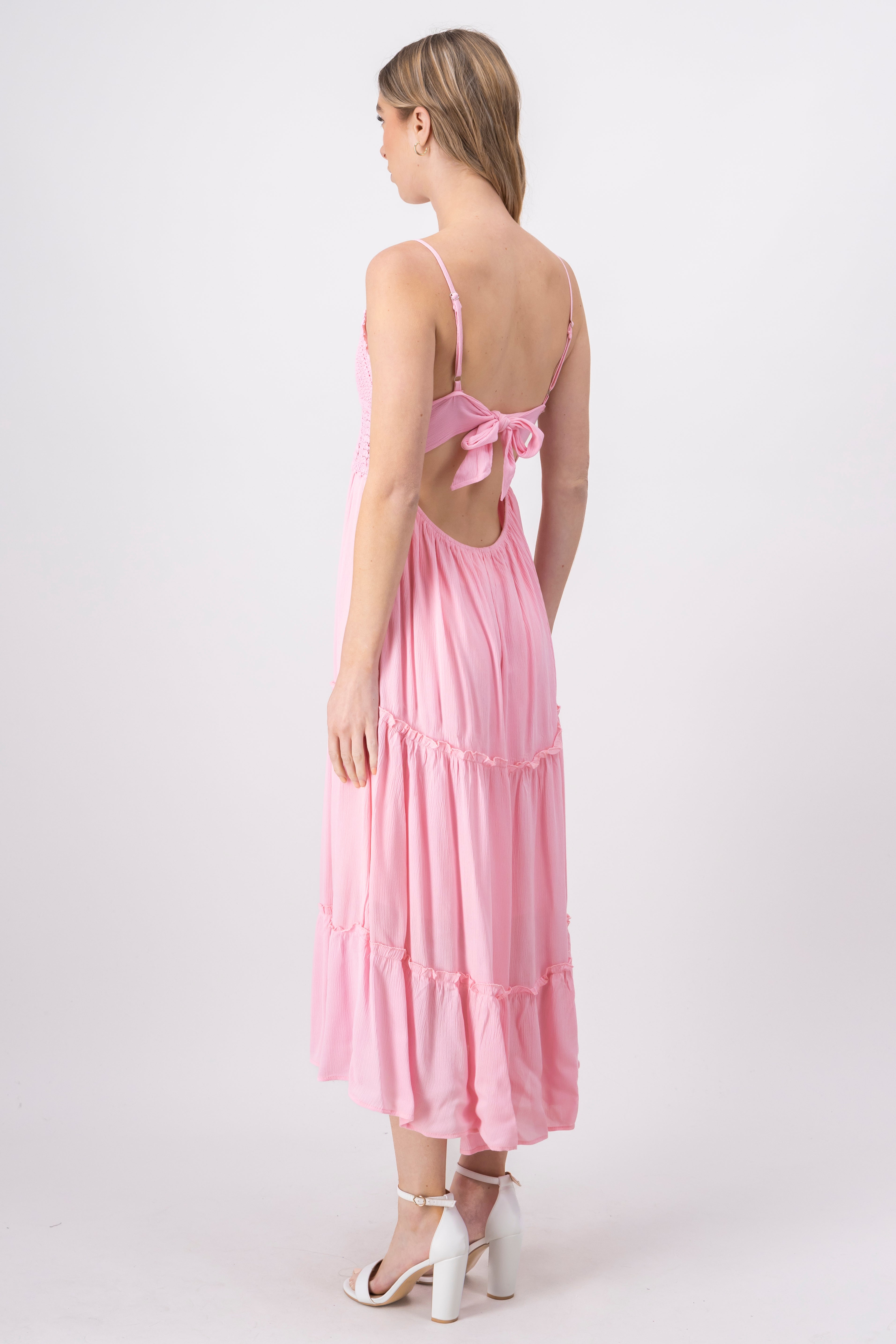 Maxi Cocochet Cup Dress PINK