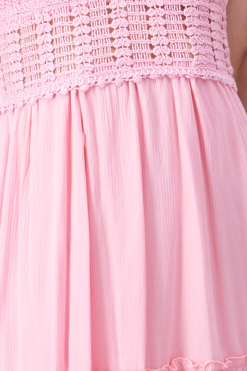 Maxi Cocochet Cup Dress PINK