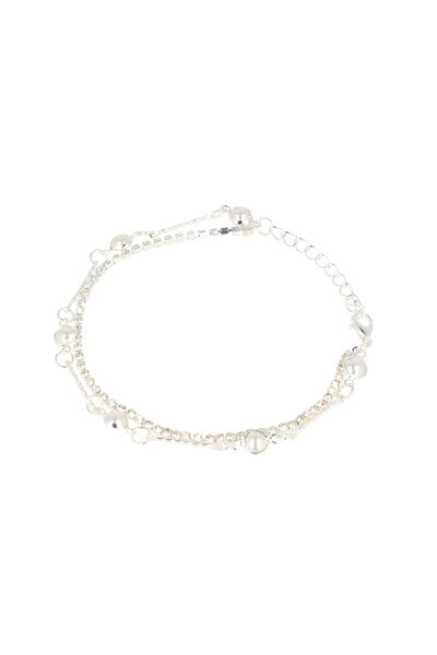 Anklet 2L pearls SILVER