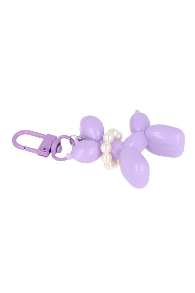 Llavero perrito globo perlas MORADO