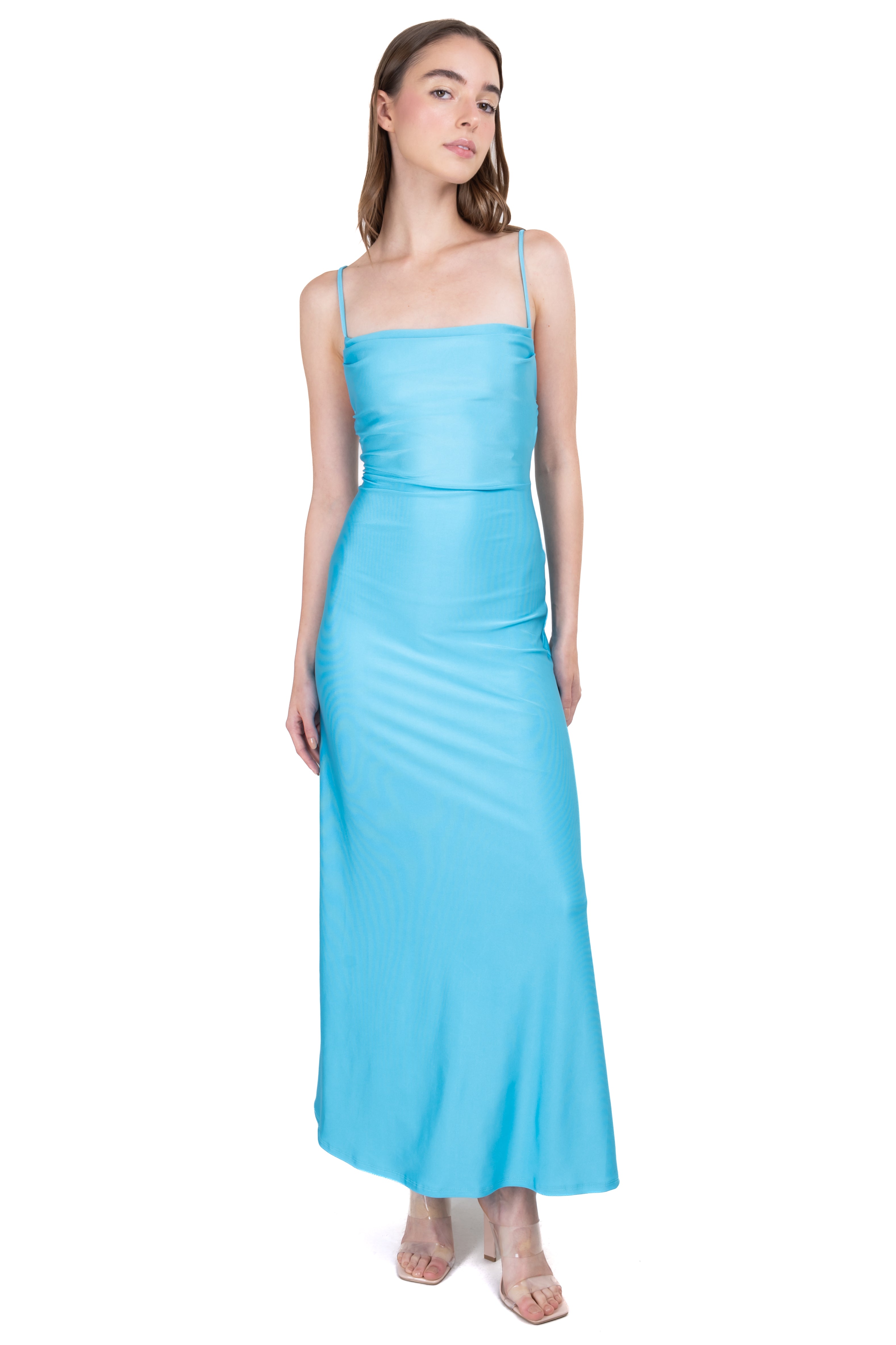 Maxi Drapeado neckline BLUE