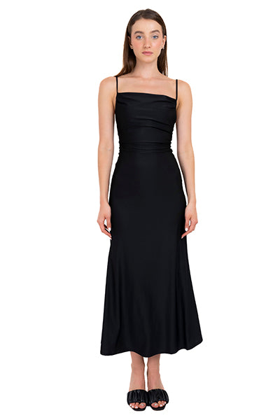 Maxi Drapeado neckline BLACK