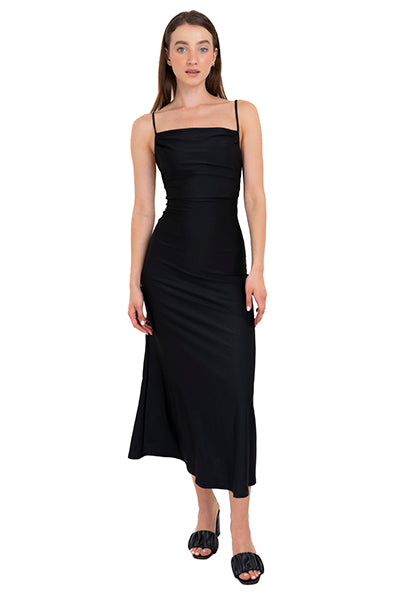 Maxi Drapeado neckline BLACK